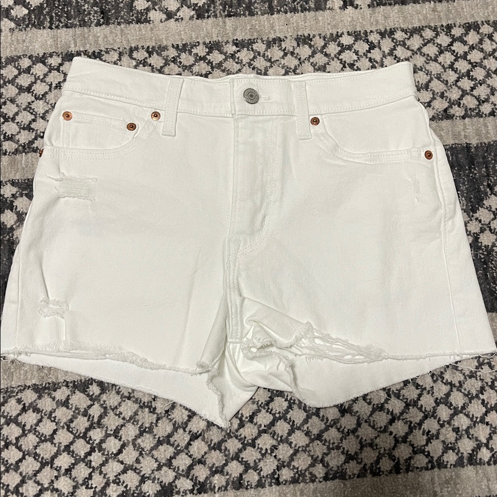 Levi Strauss White Denim Shorts